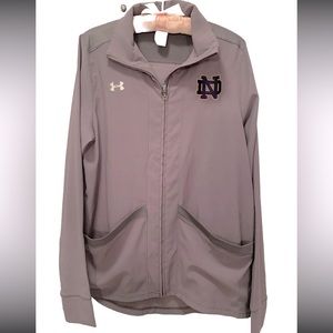 Under‎ Armour UA Men Loose Fit Medium M Gray Zip Up Jacket Notredame ND